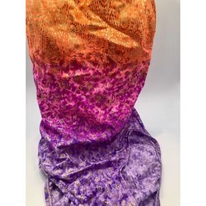 💚 B2G1 VTG Jantzen Swimsuit Bathing Suit One Piece Orange Purp Metallic 10